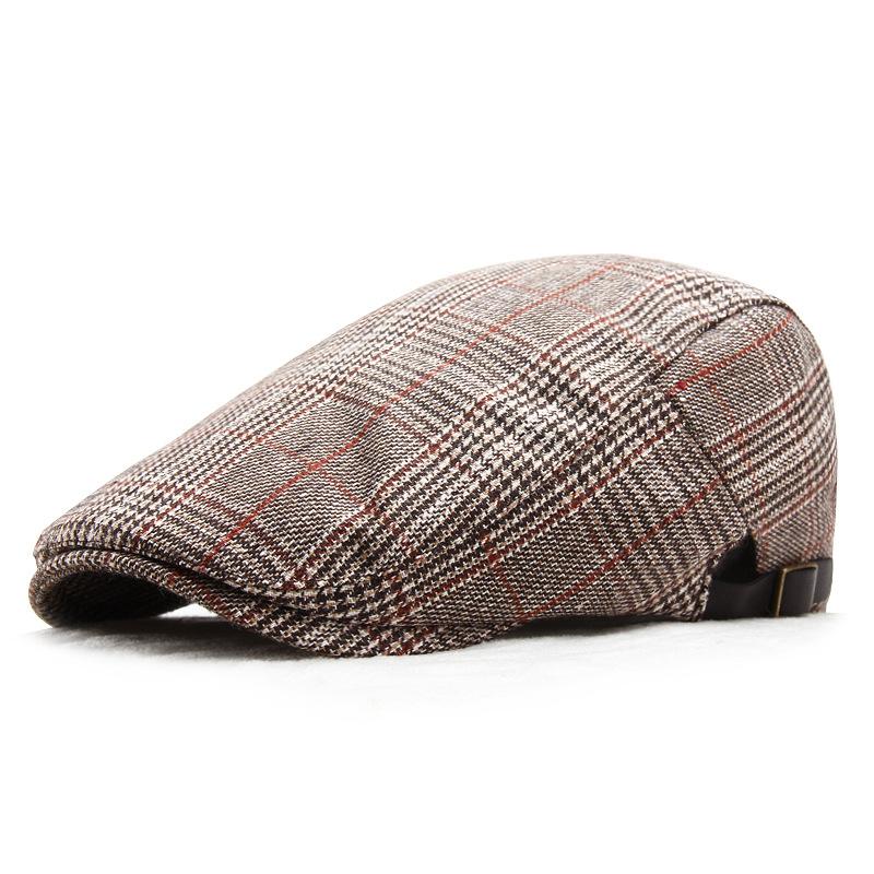 Men's Newsboy Hat Flat Cap Cotton Adjustable Breathable Irish Cabbie Ivy Cap for Driving And Hunting