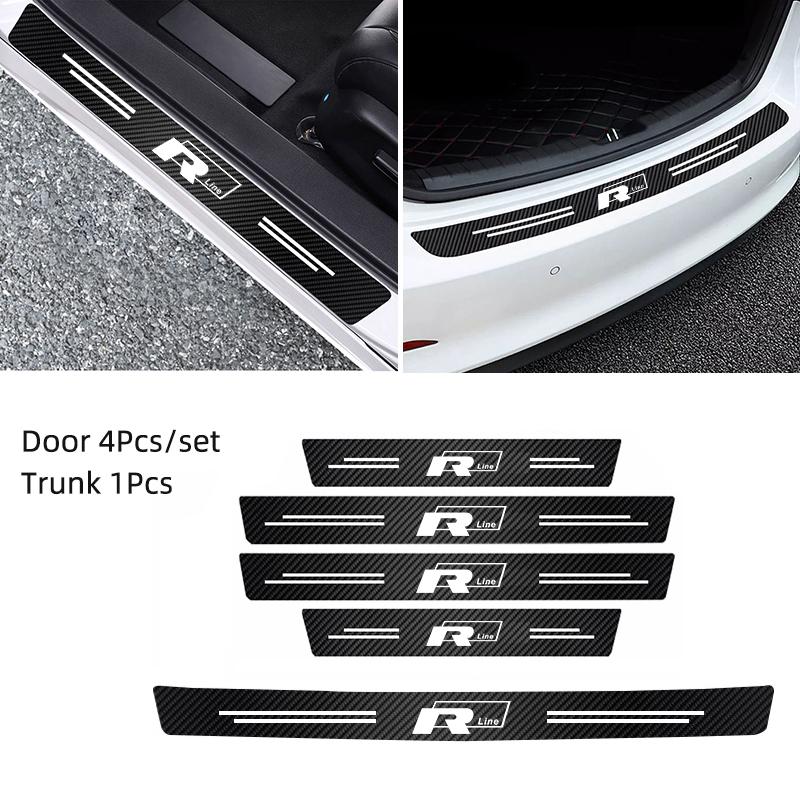 2026 Hot For Volkswagen VW Car Door Sill Protector Sticker Threshold Non-slip Pad Mat For VW GTI Rline Polo Golf 6 7 Passat CC T