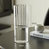 Ribbed Design Clear Flower Vase Large Size Unbreakable Plastic Flower Wake Up Vase Transparent Acrylic Cylinder Shape