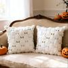 Halloween Pumpkin Ghost Throw Pillow Cover Soft Plush Pillow Cushion Case Velvet Back Pillowcase for Home Living Room Bed Decor