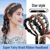 High Skull Braided Ribbon Hair Tie Headband for Daily Wear