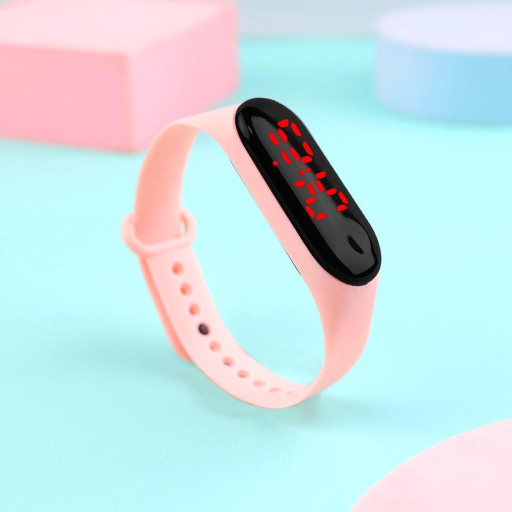 Primary School Student LED Touchscreen Waterproof Sport Watch with Red Light