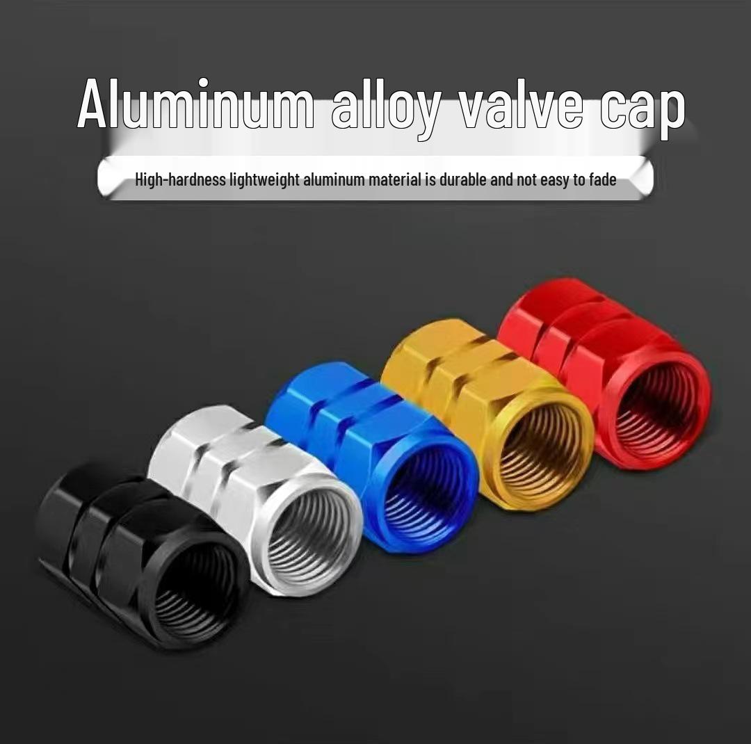 

Universal Aluminum Alloy Explosion-Proof Tire Valve Cap for Cars and Motorcycles Black Hexagonal