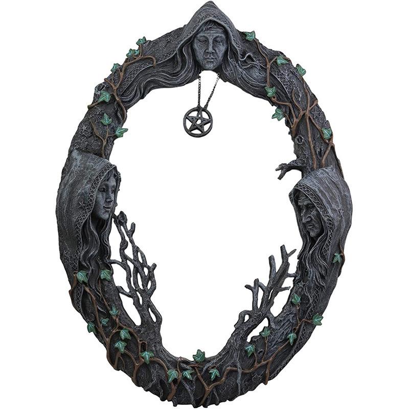 Halloween Magic Mirror Ornament Triple Muse Ornament Design Garden Fairy Tale World Creative Featured Pendant