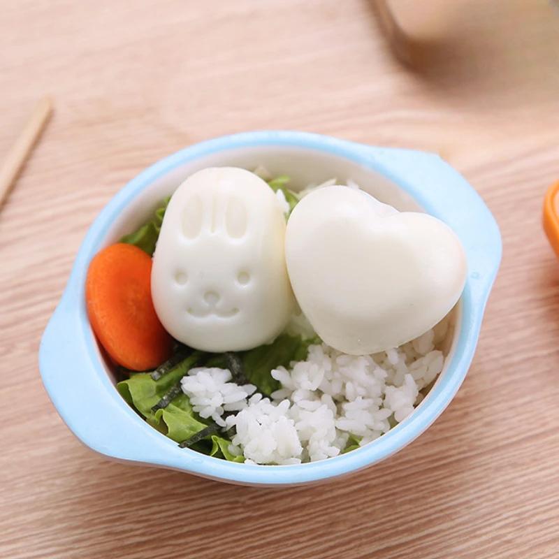 6Pcs/set Boil Egg Mold Egg Rice Mold Cartoon Sushi Tools Fish Car Heart Rabbit Shaper Bento Maker Kitchen Gadget Random Color