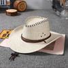 Big Eaves Jazz Straw Hat Women's Summer Outdoor Travel Sunscreen Shade Mountaineering Hat Fashion Western Cowboy Hat Men's