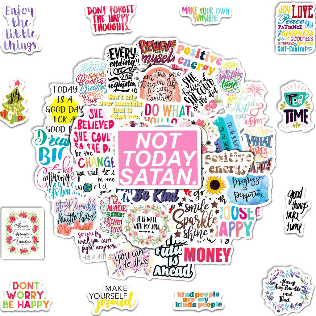 50 Small Size 4cm English Phrase Graffiti Stickers Helmet Mobile Phone Motorcycle Computer Decoration Stickers