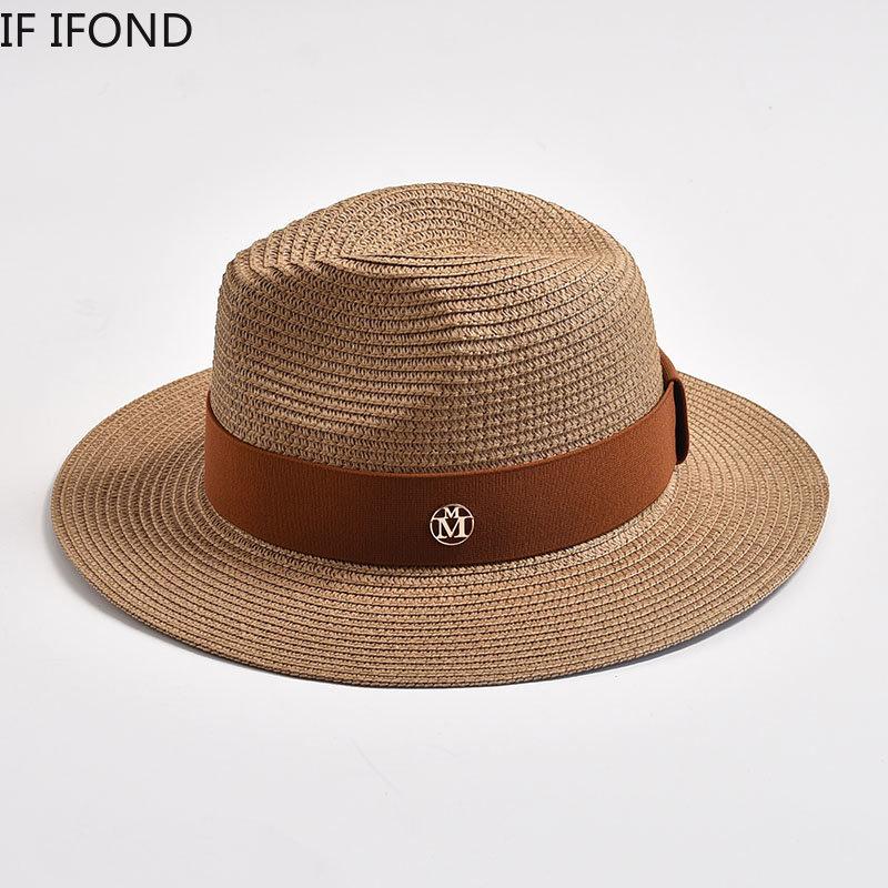 Neue Sommerstrohhüte für Damen Herren Panama Reise Strand Sonnenhut Banddekoration Elegant Luxus Jazzhut