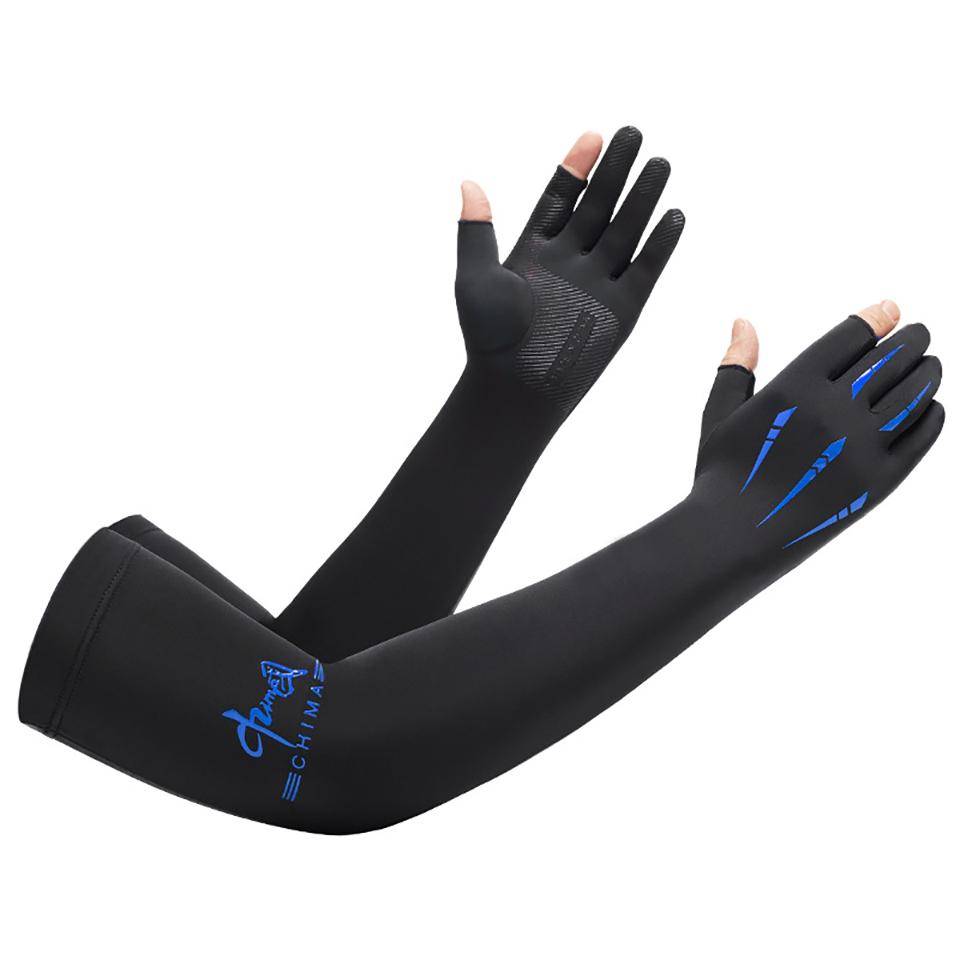 

Gobygo 1Pair Sun-Protective Gloves Arm Covers Silicone Anti-Wear Lengthen The Two-Finger Ice Sleeve Driving Sunshade Sleeves