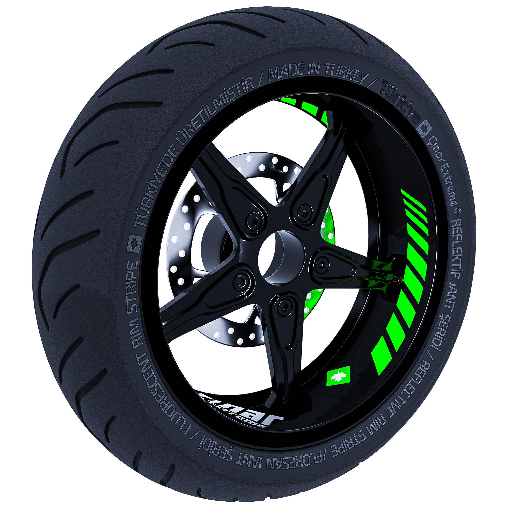 

Gp Racing Design Флуоресцентная зеленая лента с внутренним ободом в полоску колеса Наклейка CinarExtreme