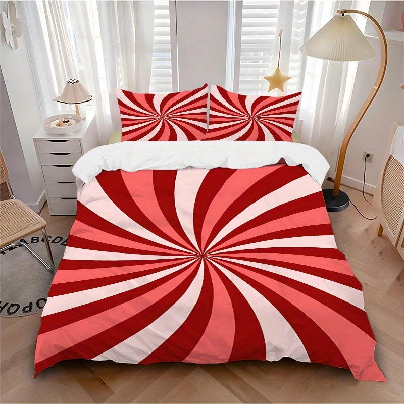 

3pcs Candy Swirl Bedding Cover Set, Fashion Classic Popular Print Bedding Set, Soft Comfortable, All - Season Use, For Bedroom, Guest Room122 135x200cm