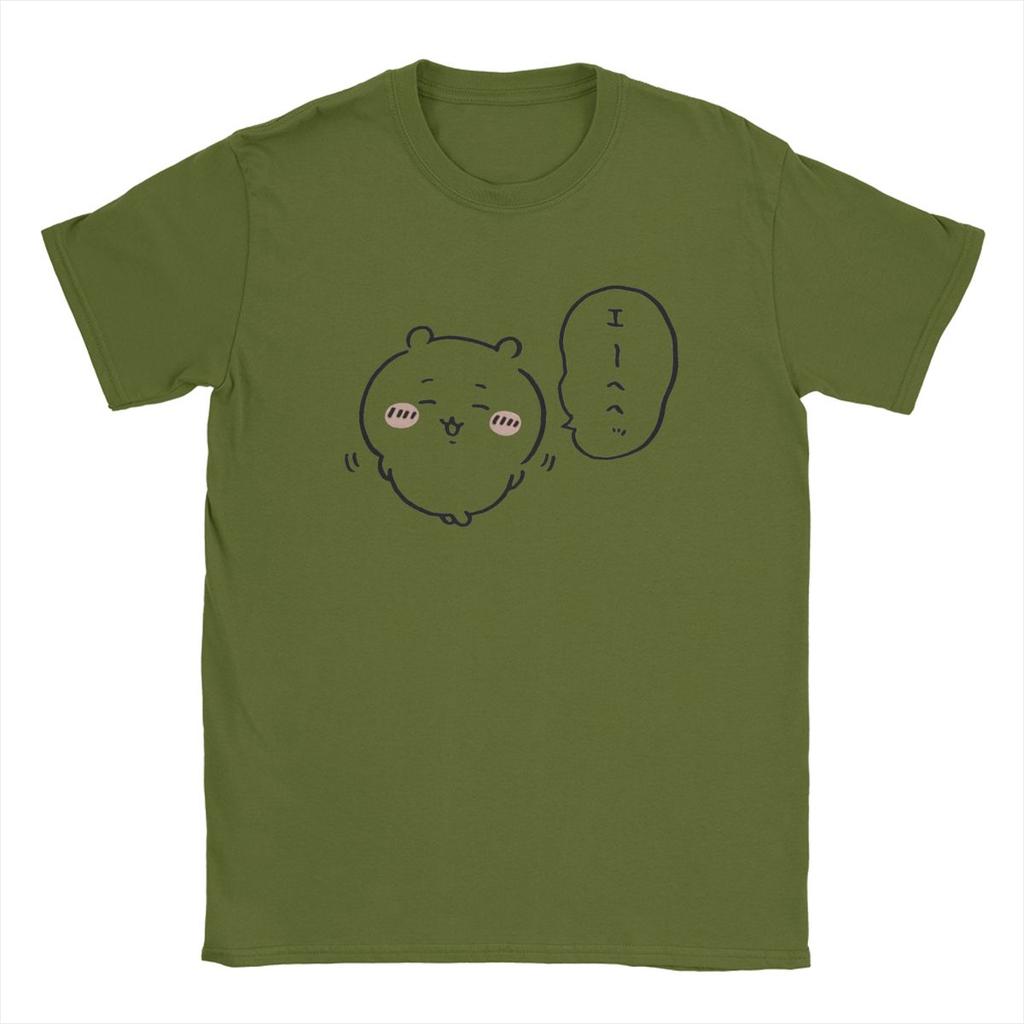 Amazing Cute Chiikawa Smiling T-Shirt Men Pure Cotton T Shirts Japanese Design Short Sleeve Tee 4XL 5XL Merchandise