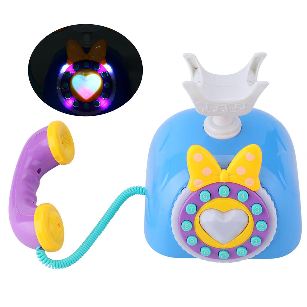 Bilingual Musical Telephone Baby Children Educational Development Toy Gift (Blue)