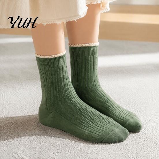 Fashionable Leg Warmers for Boots Ruffle Crew Socks Women, Cotton Frilly Lace Socks, Soft Breathable Skin Friendly Ankle Casual Ankles Daily Wear And