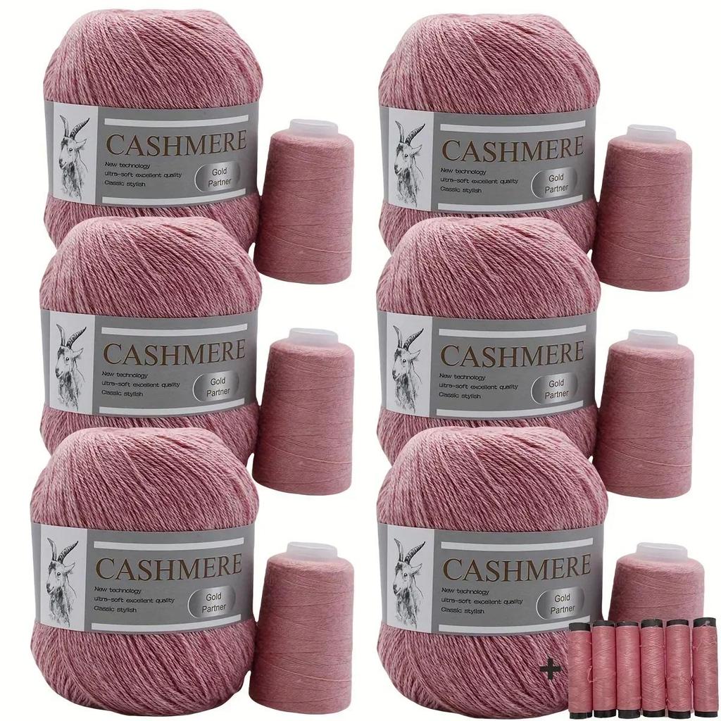 6 Pcs Cashmere Blend Yarn Worsted Weight Bundle for Coats Machine Washable Ultra Soft Knitting Crochet Yarn DIY Crafts