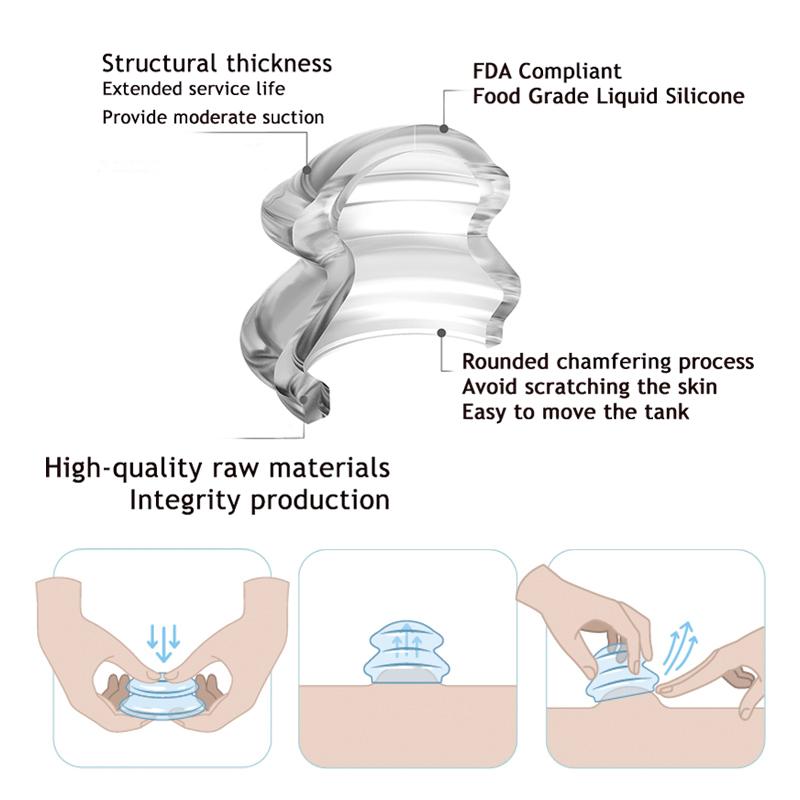Ventouses de Massage en Silicone Massage des Tissus Profonds Masseur Corporel Ventouse à Vide Anti Cellulite Outil de Soin de Santé Grattage