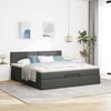 VidaXL Ottoman Bed Frame with Mattress Dark Grey 180x200 Cm Fabric 3311395