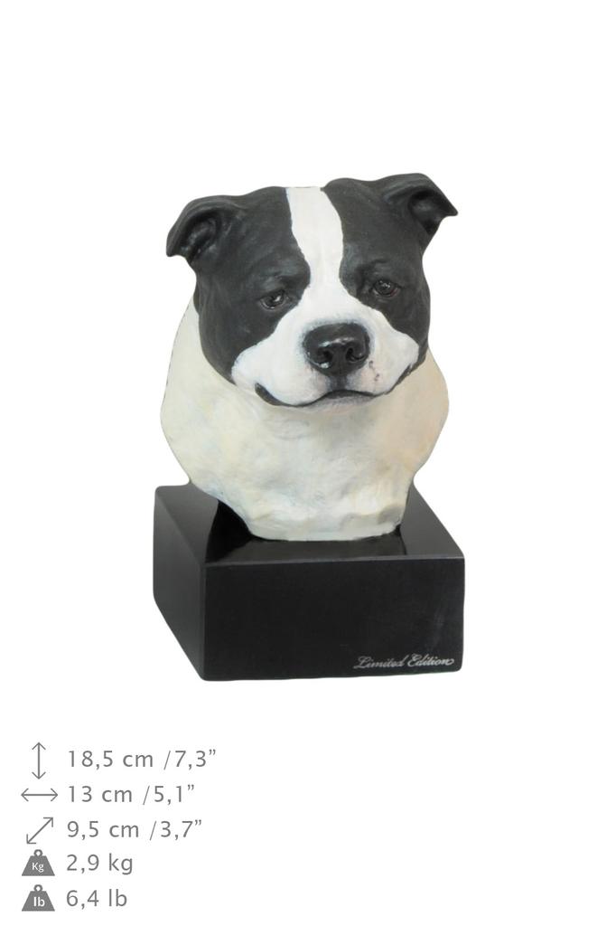 Staffordshire'i bullterjer, Staffy - maalitud kujuke, kuju, kuju, kunstniku valmistatud, kaubamärk Art-Dog