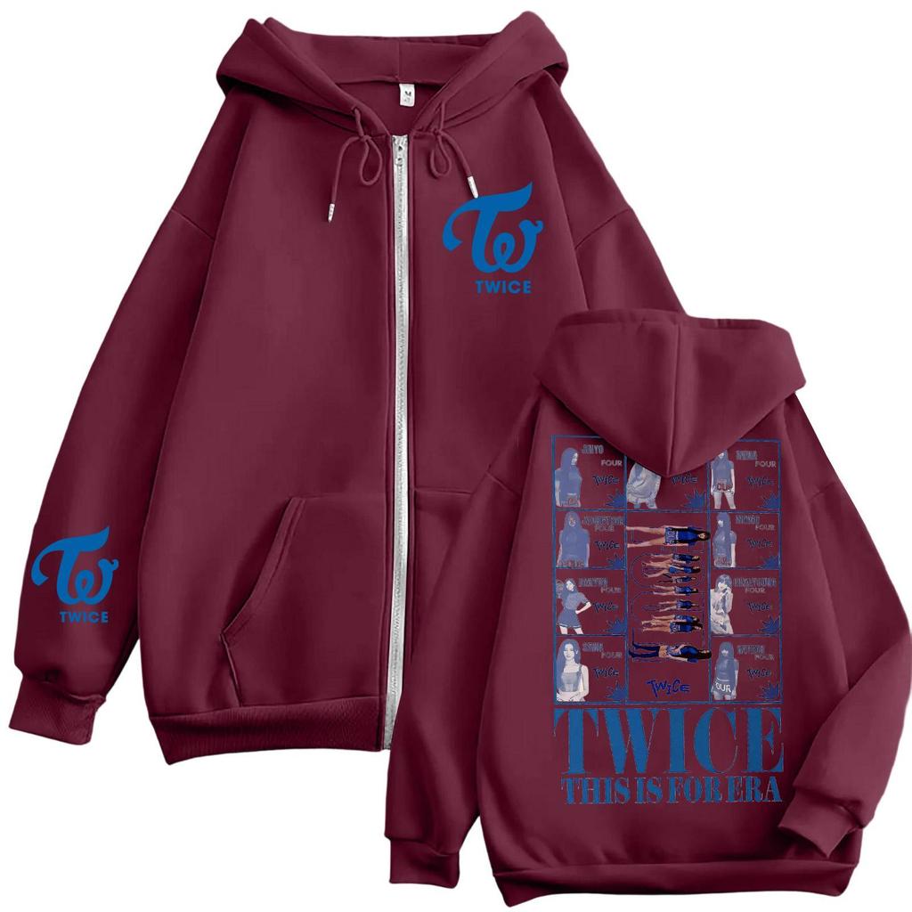 Damen Casual Mode Bedrucktes Langarm-Kapuzensweatshirt mit Reißverschluss