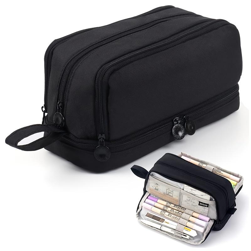 1pc Double-layer Double-open Large-capacity Good Looking Junior High School Multi-functional Pocket Zipper Pen Pocket