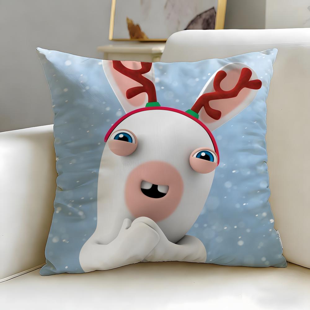 popular game Rabbids Cushion Cover Soft & Easy-Wash Pillow Case – Versatile for Couch, Bed, Travel and Office
