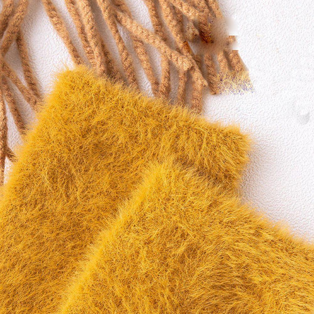 Korean Style Fashion Design Student Women Socks Mink Fur Fleece Socks Floor Socks Mid-Tube Hosiery