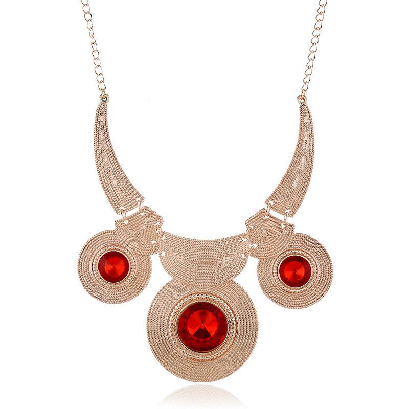 Vintage Geometric Alloy Pendant With Gemstone Embellishments For Fashionistas