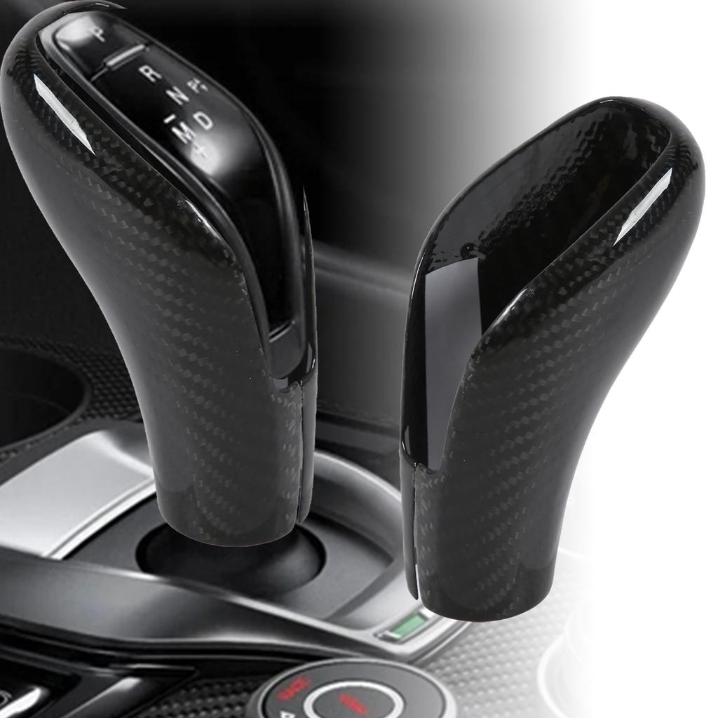Gear Shift Knob Cover Trim Carbon Fiber Replacement for Alfa Romeo Giulia Stelvio 2020‑2021