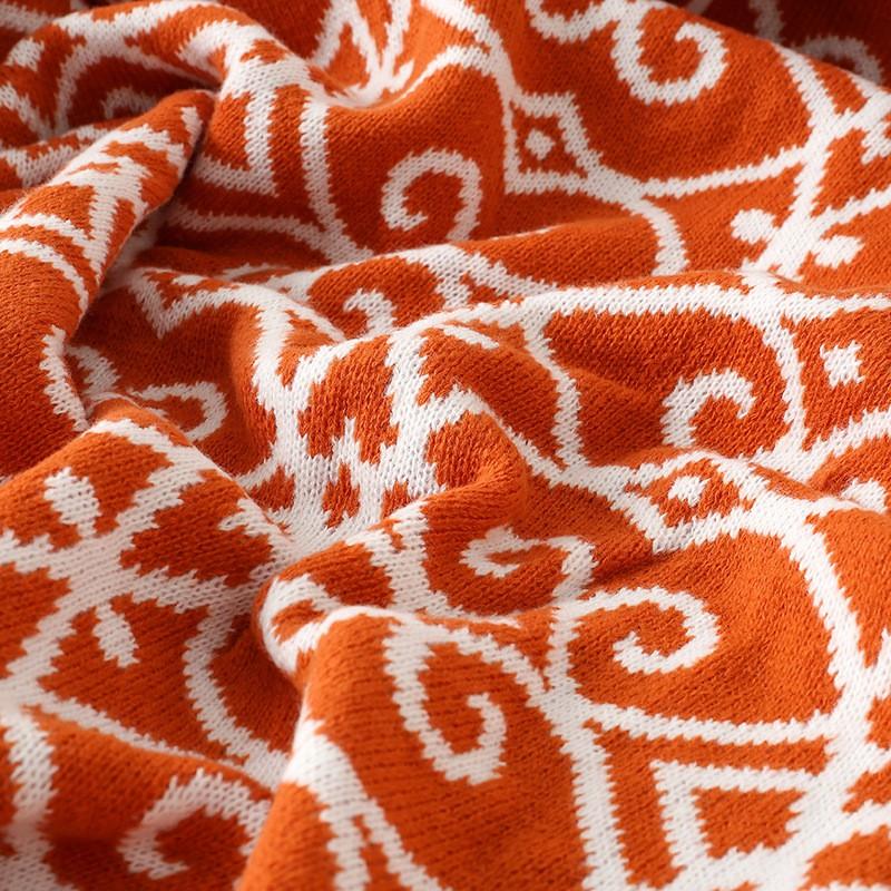 Bohemian Style Knitted Throw Blanket Sofa Bed Office Nap Cozy Lightweight Acrylic Warm