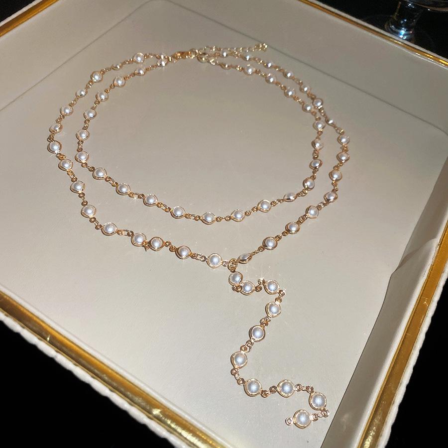 Vintage Colorful Crystal Pearl Double Layer Bead Choker Necklace For Women 2026 Trendy Charm Neck Jewelry Accessories Wholesale