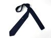 [F NODE] Knit Tie, Narrow Necktie, Simple, Solid Color, Pointed Tip, Business Knit Tie, Gift, Wedding, Brown, Pointed Tip, Stylish (Navy)