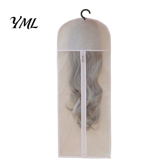 Hairpiece Protection Bag Wig Storage Hanging with Hook, Breathable Non-woven Fabric Dust-proof Holder Protector, Space Saving Portable Zipper Case for