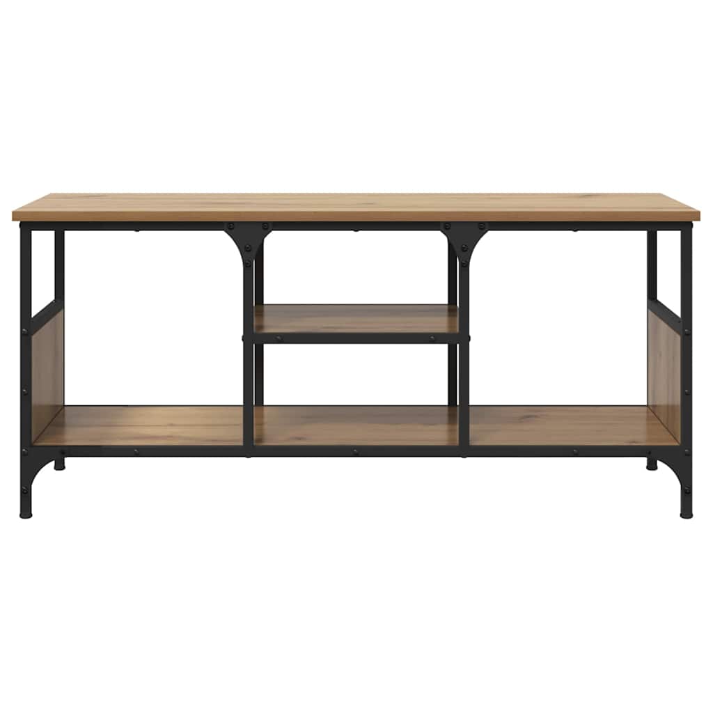 TV Stand Artisan Oak 100 x 35 x 45 cm Engineered Wood and Iron