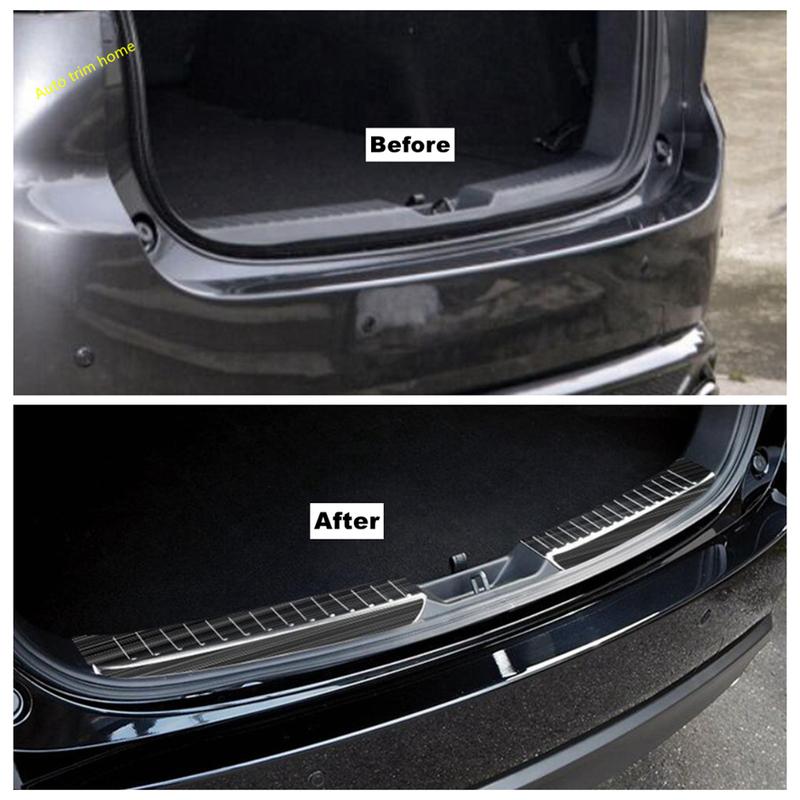 Car Rear Trunk Bumper Sill Plate Protector Plate Sill Trunk Guard Cover Trim For Mazda CX-5 CX5 2017 - Silver Accessories