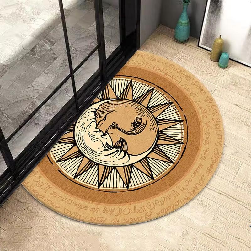 Halfronde Deurmat Ronde Vloerkleed Retro Tapijt voor Woonkamer Spiraal Entree Deurmat Slaapkamer Keuken Voetmatten tapis 50X80CM (1.6X2.6FT