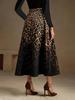 2025 Leopard Print High-Waist A-Line Midi Skirt for Women - Retro, Elegant, Plus Size