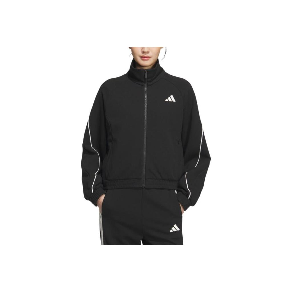 Adidas SS25 Stadium Knit Loose Fit Stand Collar Simple Versatile Jacket Women Jacket KC0018