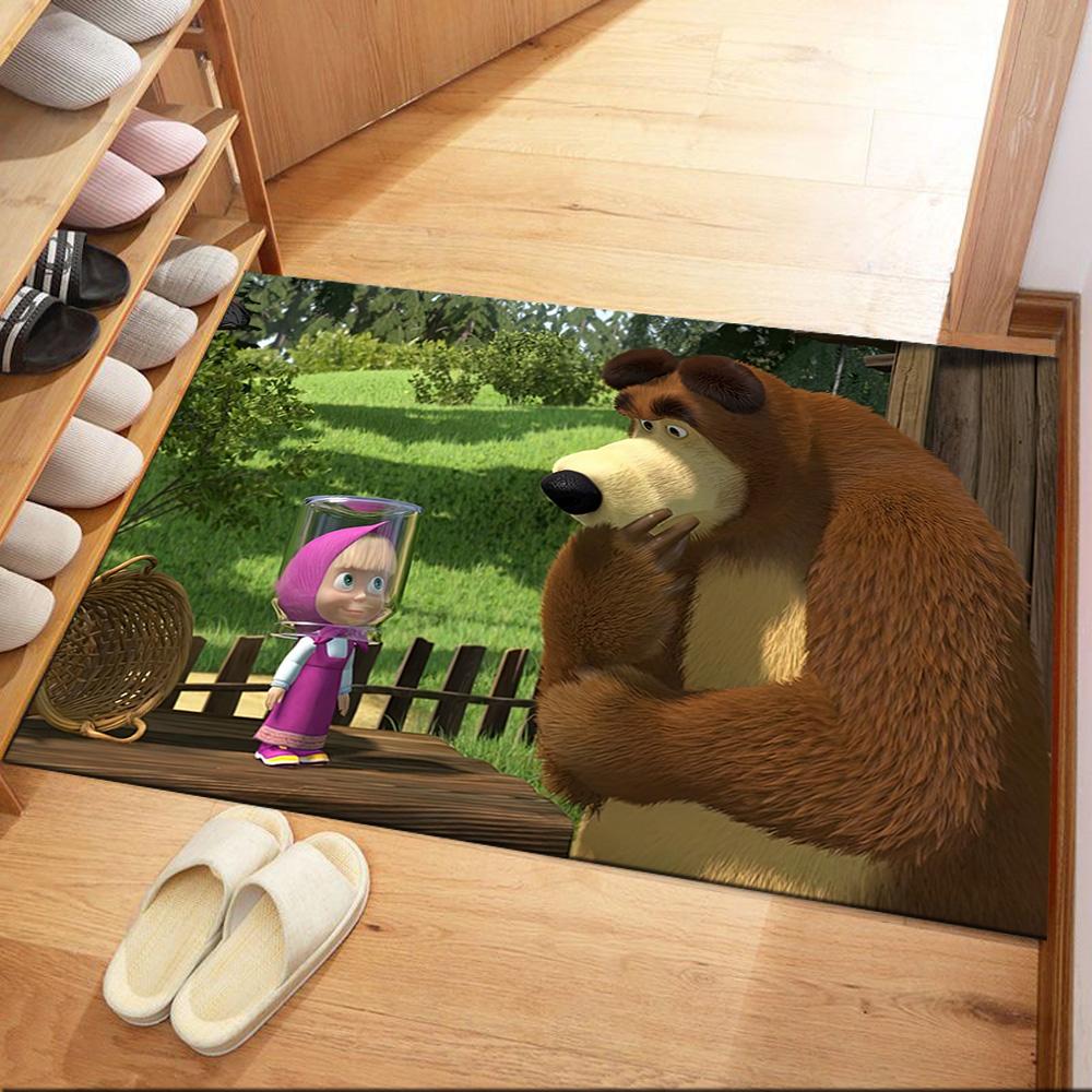 Masha Bear Area Rug Suitable for Bedrooms Game Room Study Room Decorate Room Anti-slip Rug Anime Office Decor Gift for Festivals