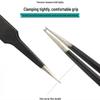 Bailiwei Stainless Steel Antistatic Tweezers Set for Nail Art, Eyelash, and Hair Removal - Includes Curved and Round Tips
