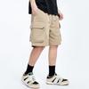 Men Cargo Shorts Low-rise Adjustable Drawstring Casual Shorts Solid Color Loose Fit Multiple Pockets Cycling Leisure Shorts