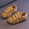 Children's fleece-lined cotton shoes, new autumn and winter models, girls' soft-soled leather panel shoes, boys' Velcro casual shoes, warm