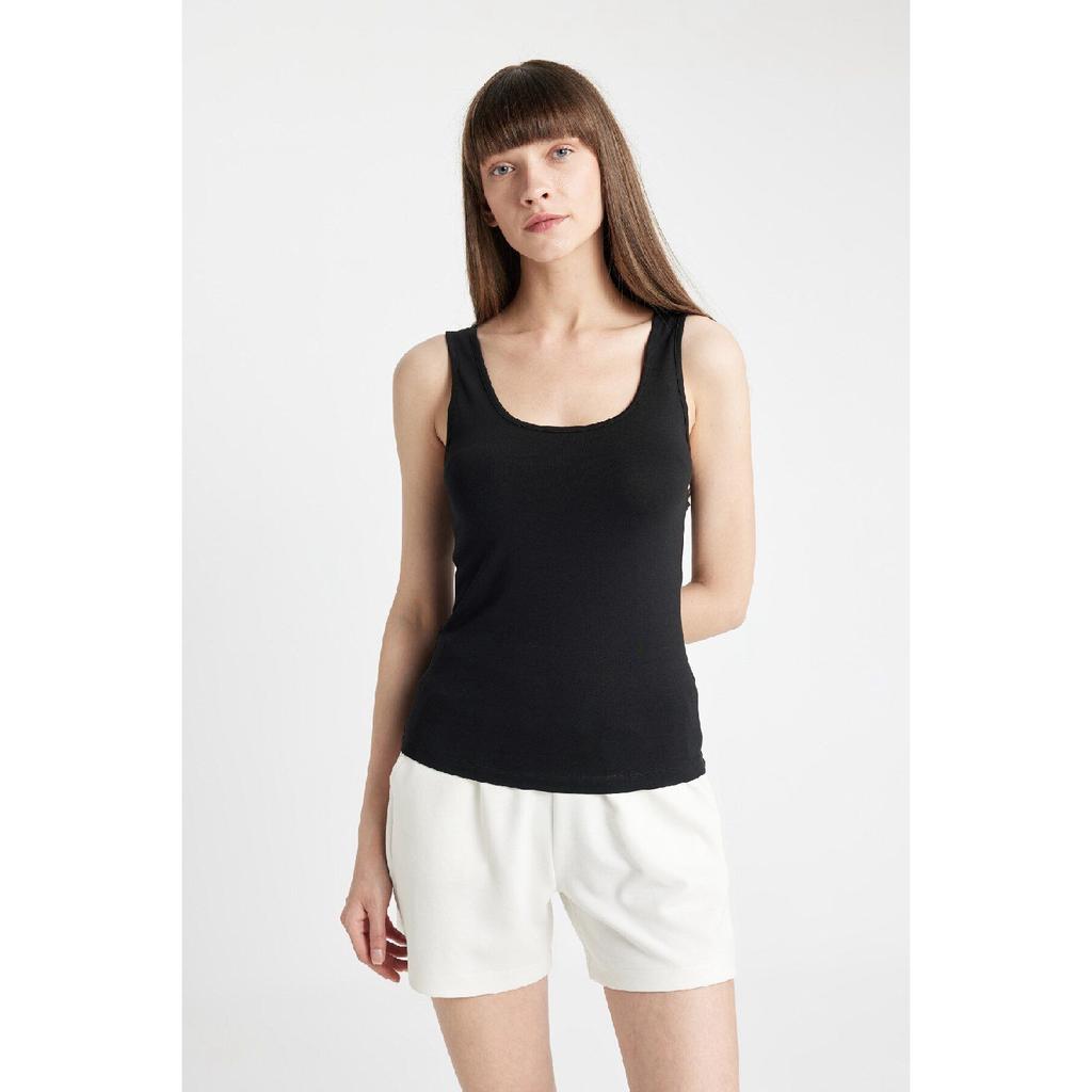 Podkoszulek Fall In Love Regular Fit Cotton Basic Plain Black R9041az24au