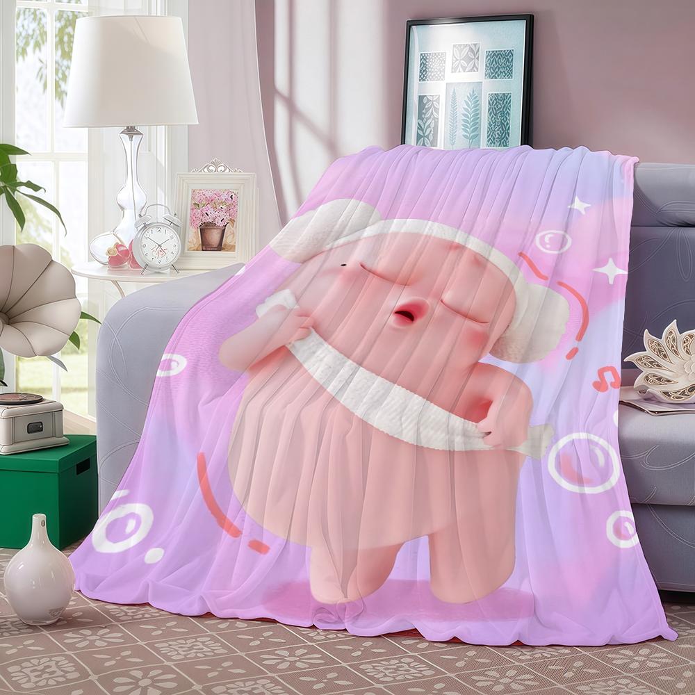 Cartoon Cute K-KOBITOS Blanket Warm And Soft Suitable For Bedroom Living Room Sofa Bed Office Travel Camping
