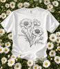 Hand Drawn Wildflower Shirt, Minimalist Floral Graphic Tee, Botanical Flower Art, Cottagecore Aesthetic, Nature Lover Gift