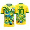 Pelé Brazil National Football Team Jersey Training Kit Summer Sports Men's T-Shirt Kid's Clothing Tee Woman Cycling Jersey