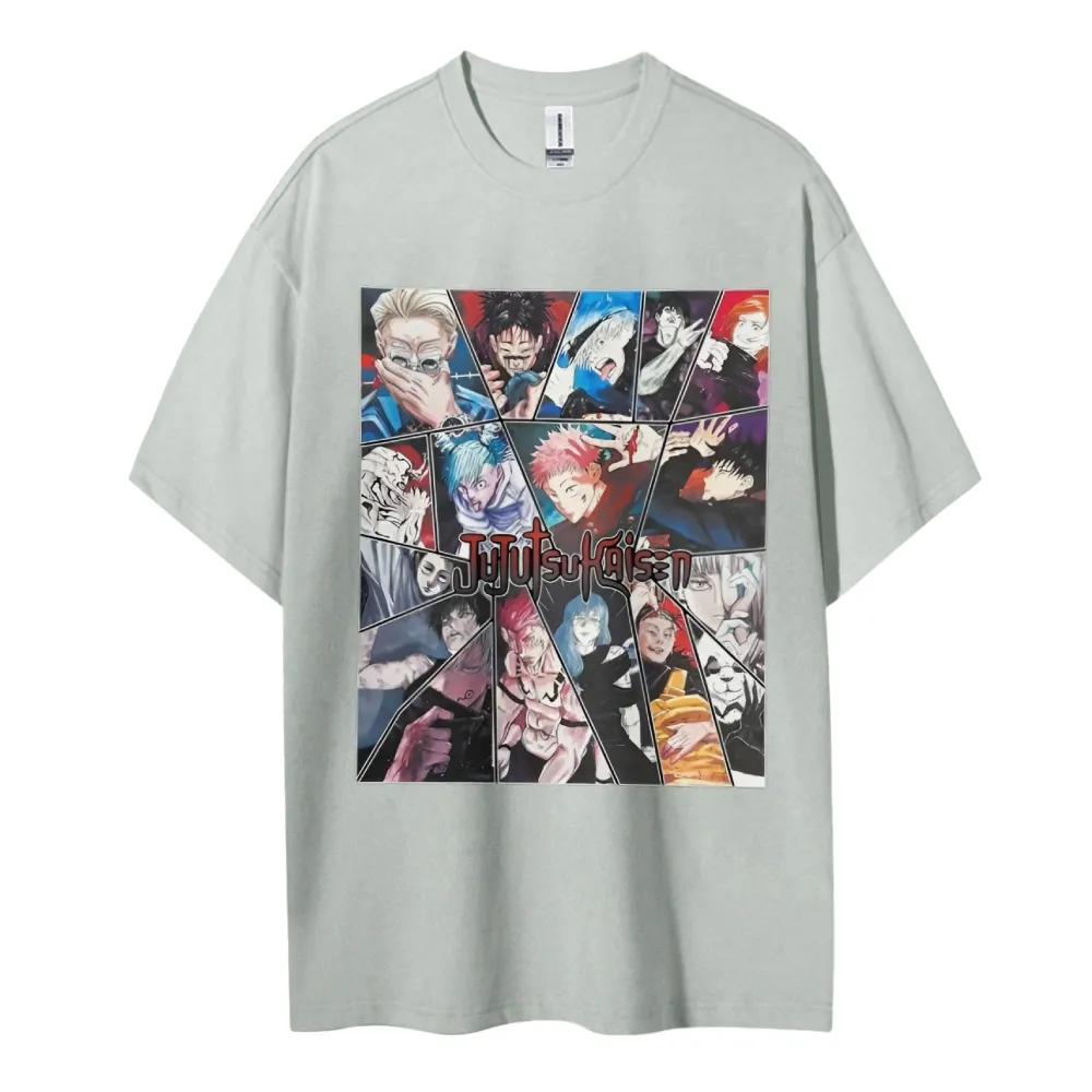 Jujutsu Kaisen Cotton Unisex Round Neck Anime Tshirt Mens and Womens Boys and Girls Summer Fashion Breathable Street TShirt