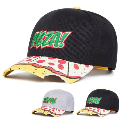Casquette de Baseball Homme PIZZA Lettre Brodée Extérieur Réglable Protection Solaire Chapeau de Loisirs Printemps Automne Voyage Tourisme Vacances à la Plage