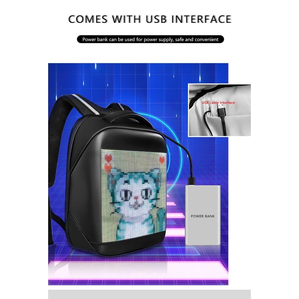 Dynamiczny plecak LED do reklamy mody, plecak z wyświetlaczem outdoorowym, torba podróżna biznesowa, plecak sportowy, torba LED, torba reklamowa