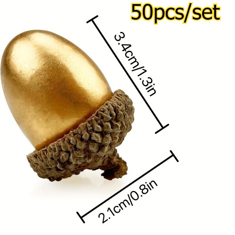 

50pcs/set Artificial Acorn Festival Decor Ornaments Simulated Acorn DIY Decoration Photo Prop for Party and Home Decor золотий
