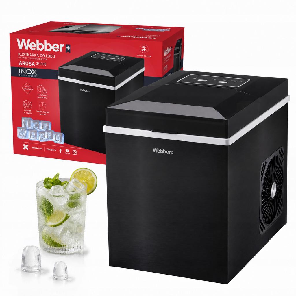WEBBER Ice Maker Home Ice Cube Machine 10kg 165W Express Ice